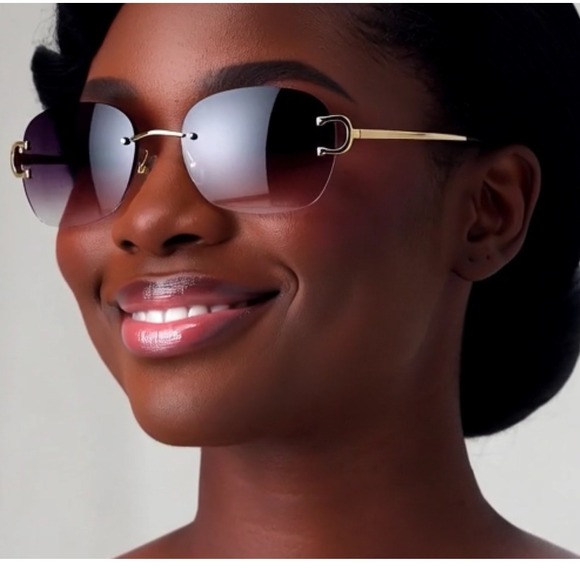 Chick Rimless Sunglasses For Women Sleek Modern Rimless Vintage UV400 Protection - Picture 6 of 10